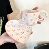 Sweet Ceramic Mugs 250ml Tea Milk Cups Multiple Uses Love Heart Cup  Kitchen