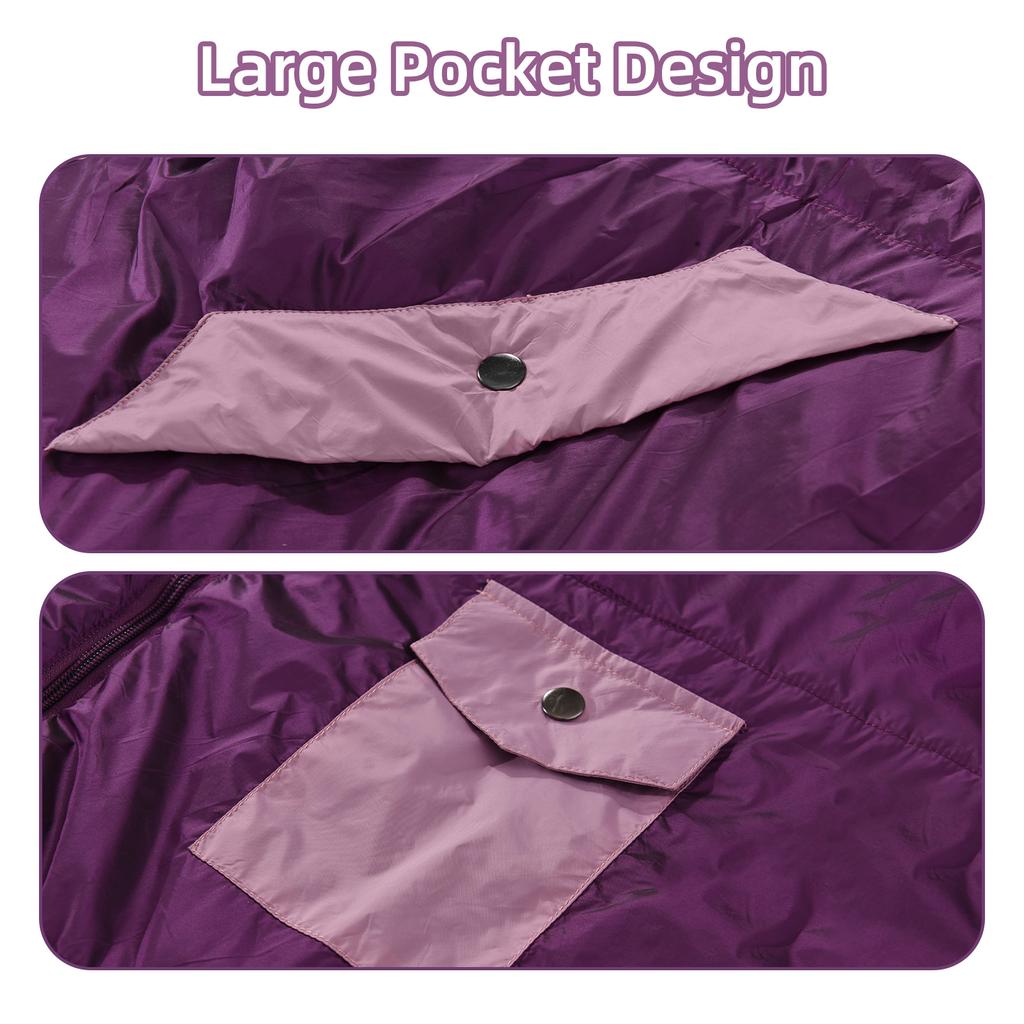 Adult Camping Sleeping Bag Reversible Envelope Design 10-20°C Suitable Waterproof Nylon Lightweight Compressible for Backpacking