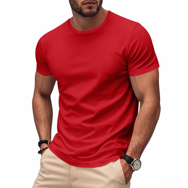 Unisex Asiatisches Schnelltrocknendes Atmungsaktives Einfarbiges Kurzarm Marathon Fitness Nadelöhr T-Shirt