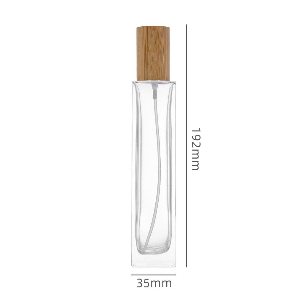 Luxury Travel-Sized Transparent Glass Perfume Bottle with Wooden Cap