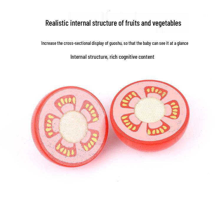 Wooden Princess Playhouse & Tea Party Set with Cake & Cuttable Fruits