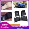 Floor Mat for Honda Civic 11th Gen FE FL ~2024 Leather Foot Inner Liner Anti-Slip Waterproof Carpet Pad Accessories