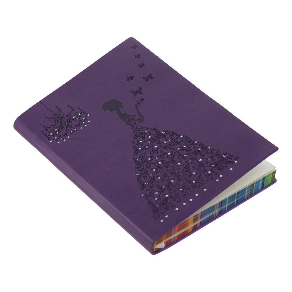 

Фиолетовый блокнот формата А5 в линейку 10*7,87 дюймов, блокнот с бабочкой, многоцелевой блокнот формата А5 в линейку