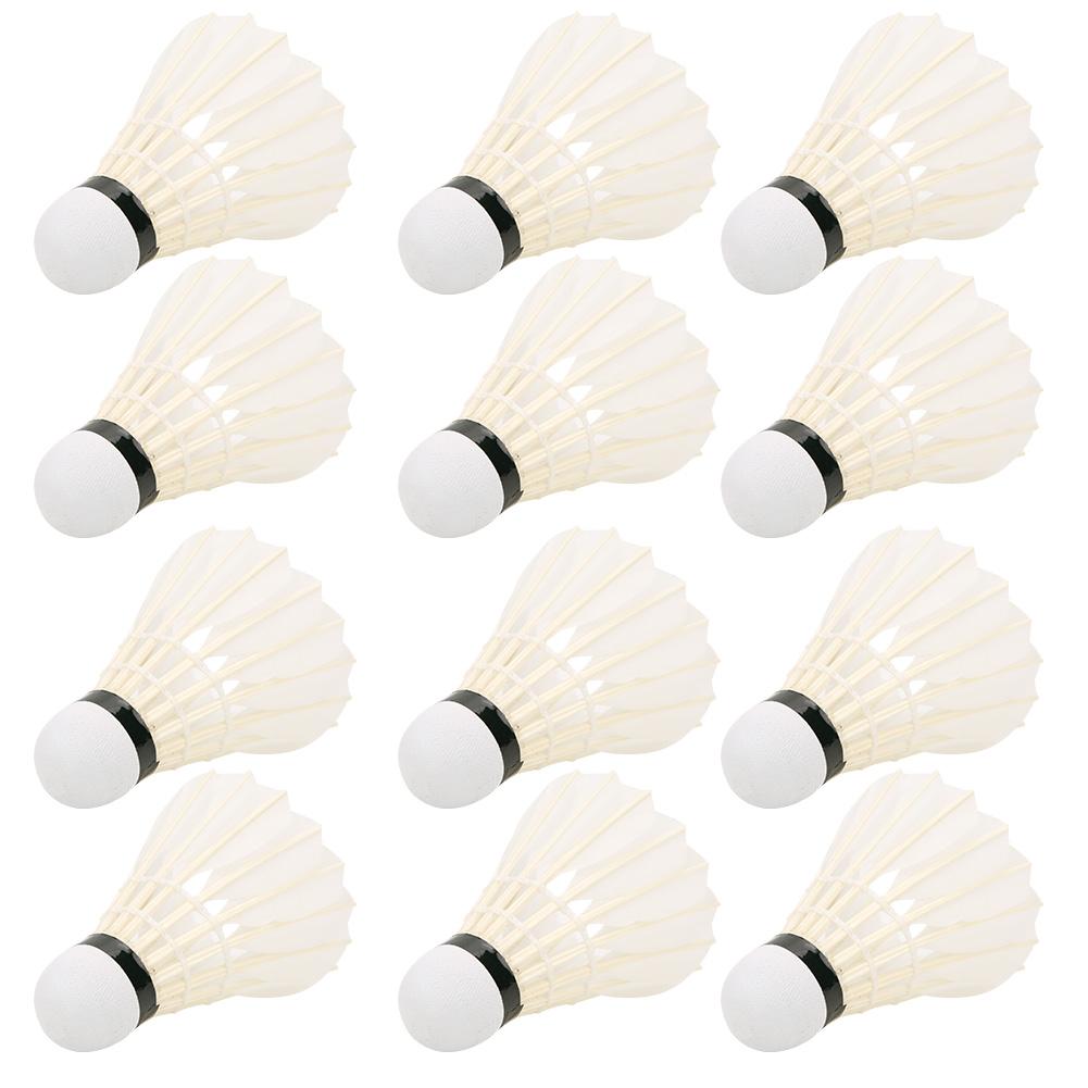 

12 шт 1005 гусиное перо прочные бадминтонные воланы для спортивных тренировок практика12 шт