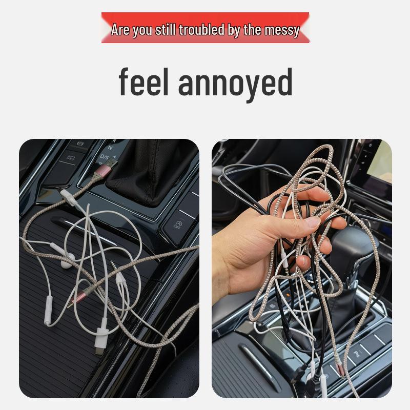 Eight-piece Multifunctional Cable Tie Upgrade: Car Console, Earphone, Charging Cable Organizer & Ribbon Clip