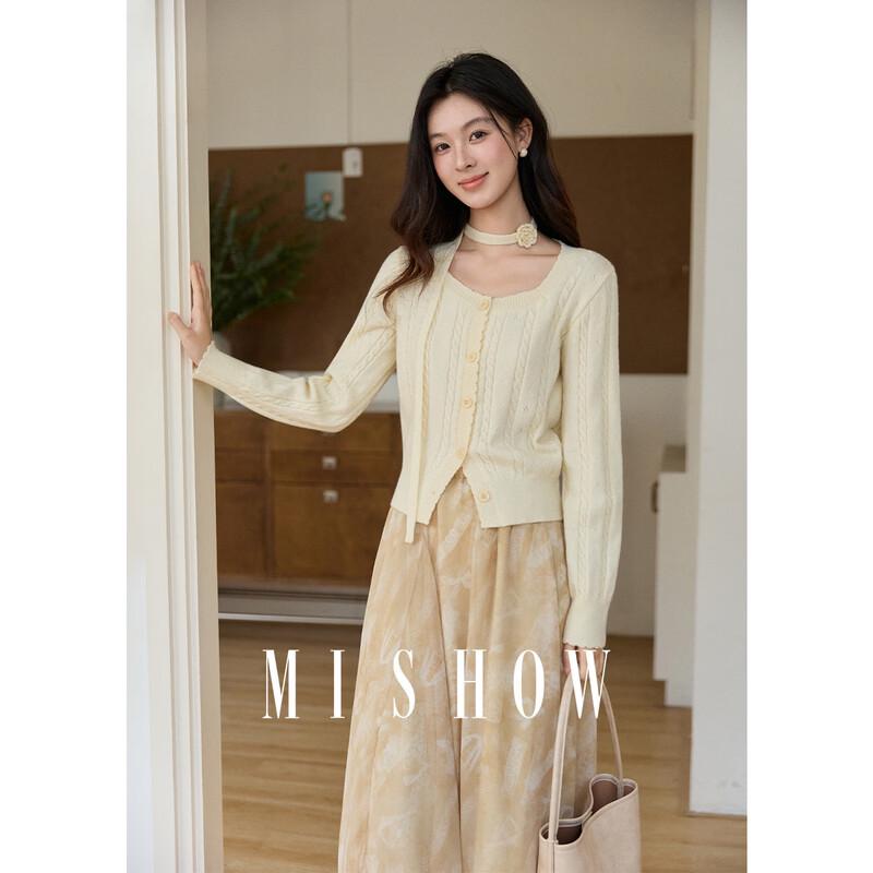 

Женский вязаный кардиган с квадратным вырезом и узором «косы» L