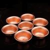 7Pcs Pure Red Copper Drinking Bowl, Tibetan Tribute Holy Water Cup, Buddhist Bowl, Home's Gift Decorative Hammer, Auspicious