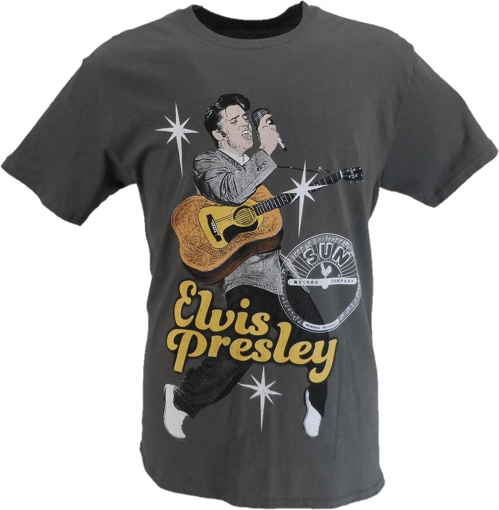 Unisexs Grey Official Sun Records Elvis Live Toes T Shirt S