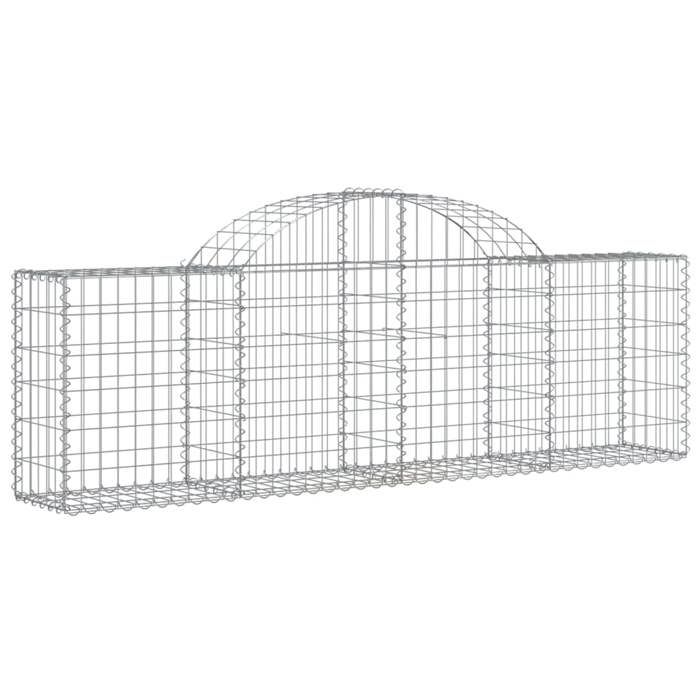 VidaXL Paniers à gabions arqués 13 pcs 200x30x60/80 cm Fer galvanisé, gabion, cage de gabion, panier de mur de gabion, mur 3146079