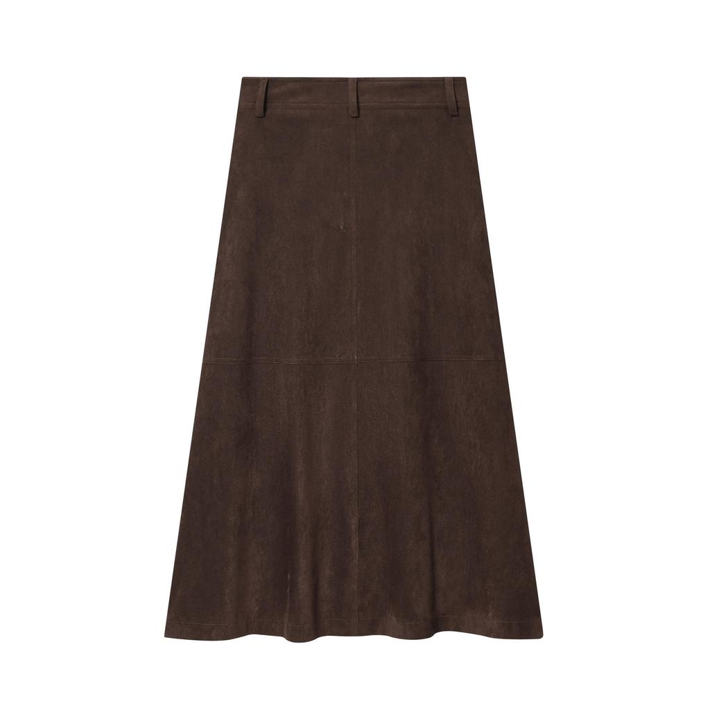 European and American Style Suede Texture Vest and Midi Skirt Set - Autumn Collection