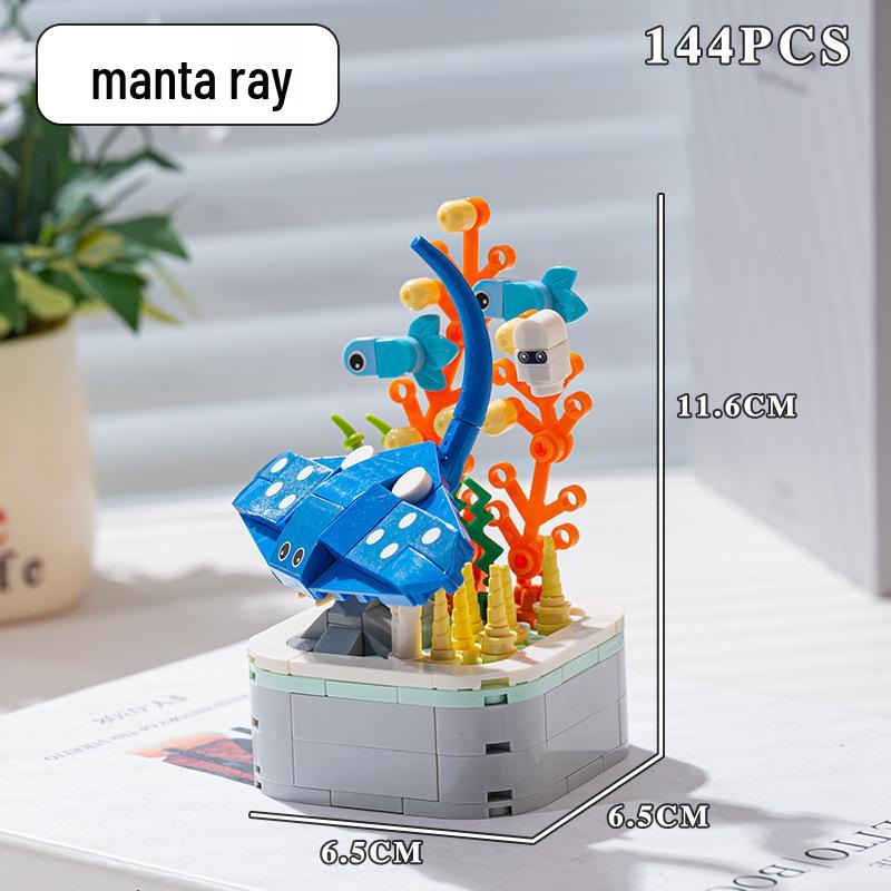 Compatible Lego Insect & Animal Building Blocks: Educational Flower Assembly Toy & Holiday Gift for Kids' Desktop Ornaments