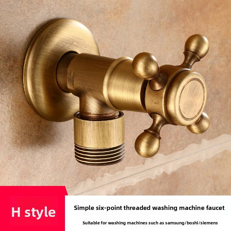 Vintage Solid Brass Jednouchwytowy kran do pralki ścienny kran wodny