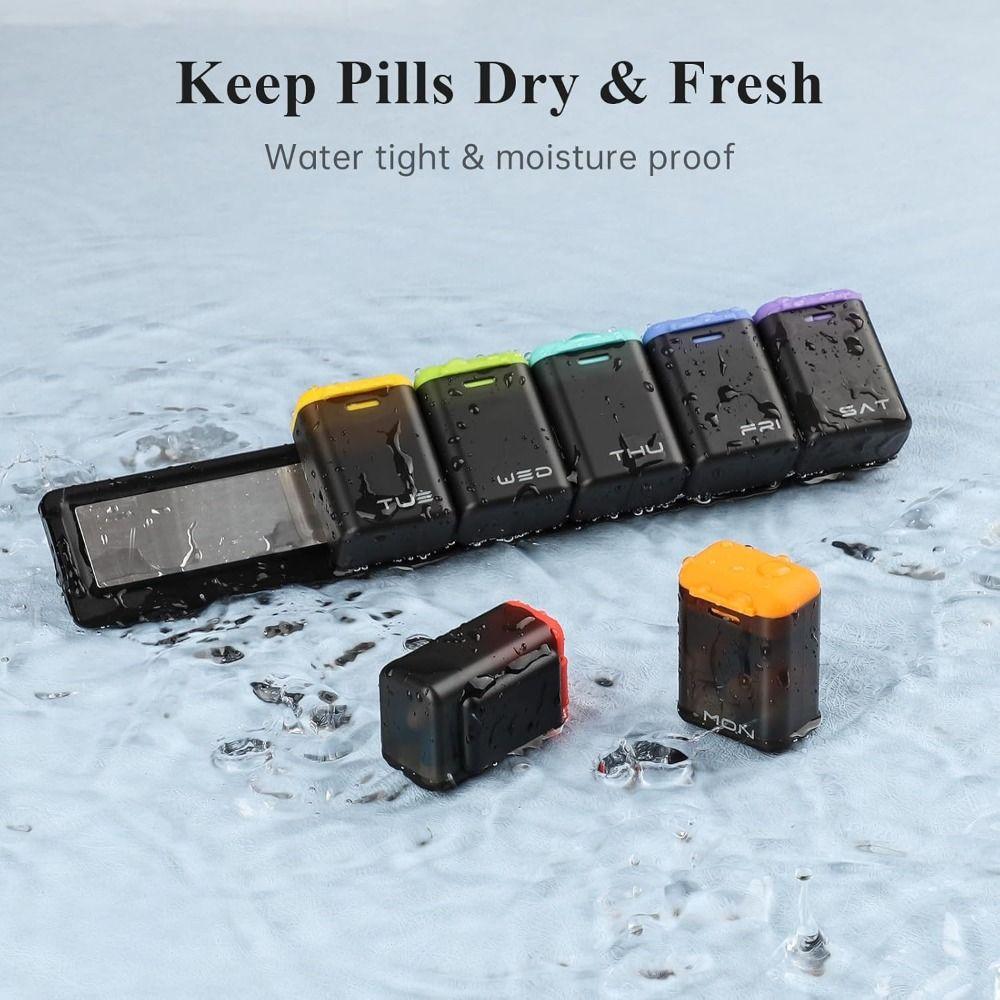 Large Capacity Weekly Pill Organizer Magnetic Portable Medicine Container Holder  for Elders