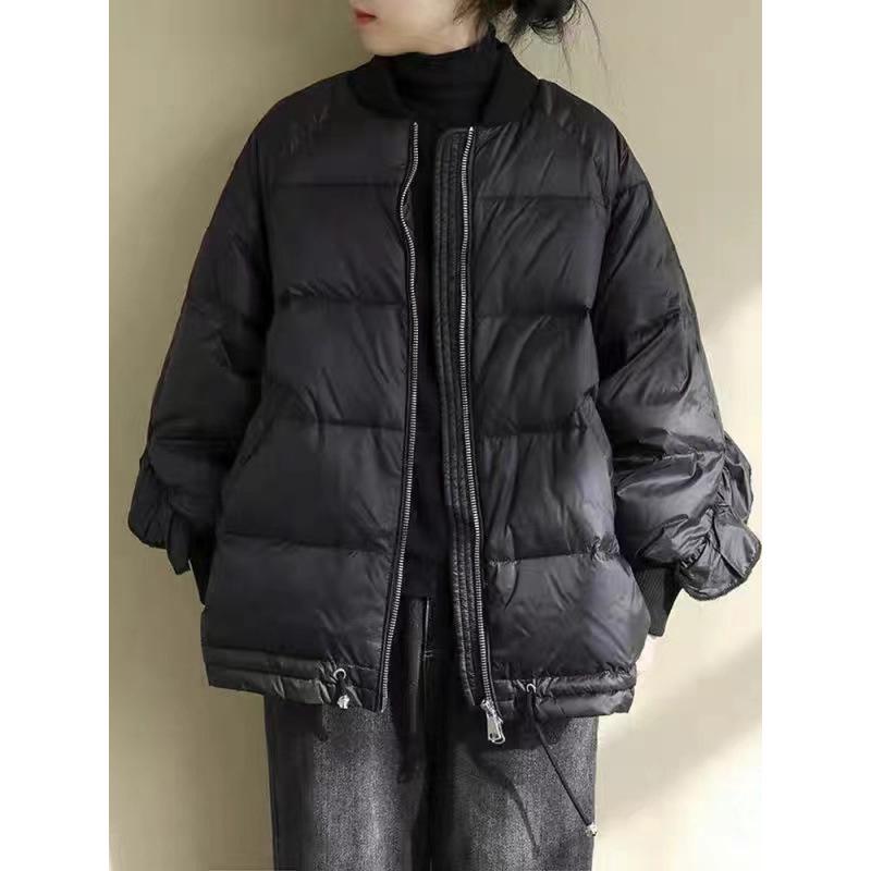 2025 Women's Winter Oversized Lotus Leaf Collar Zipper Jacket: Trendy, Lightweight, Warm Streetwear.