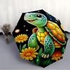 1pc Turtle Night Automatic Folding Umbrella, Lightweight Retractable Compact Travel Umbrella, 8-Rib Sturdy Frame060
