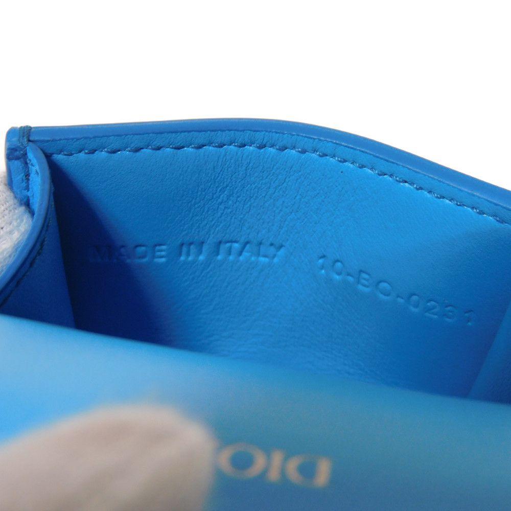 Used Airpods Pro Case 10656 2ADKH271UCL 7950 Flap Magnetic Smooth Calfskin Neck Strap Logo Metal Blue Unisex from Japan