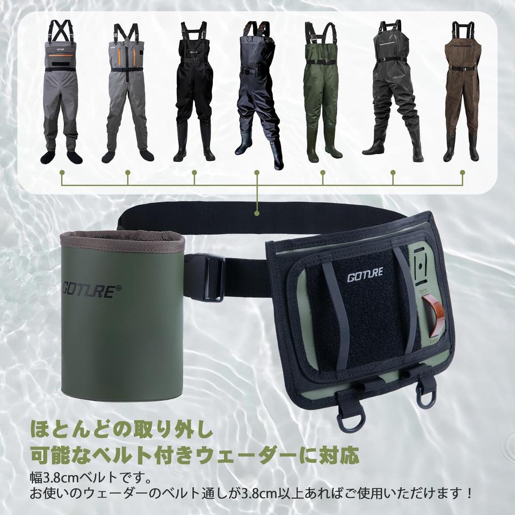 Goture Wader Accessories Fly Bottle Storage Bottle Holder Waist Velcro Fly Patch for Fly Dive Dry and Fishing Tackle Storage Patch, Bag, Belt,