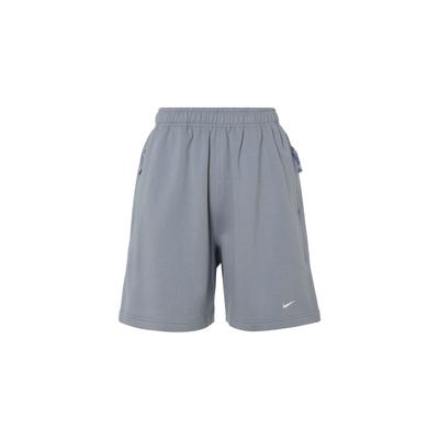 Shorts Casuais Largos de Cintura Alta Elástica com Estampa de Logo Masculino Azul Claro DX0818-493