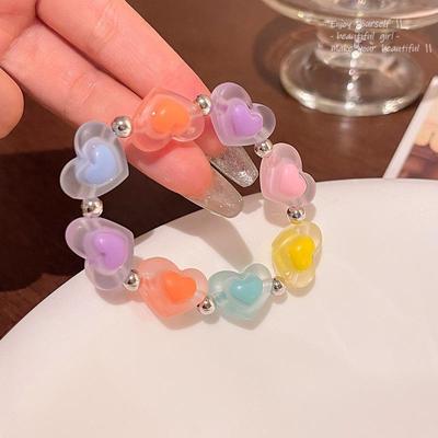 Dopamine-Inspired Colorful Love Bracelet: Beaded Hand Jewelry In Cute Style for Women and Influencer Fashion