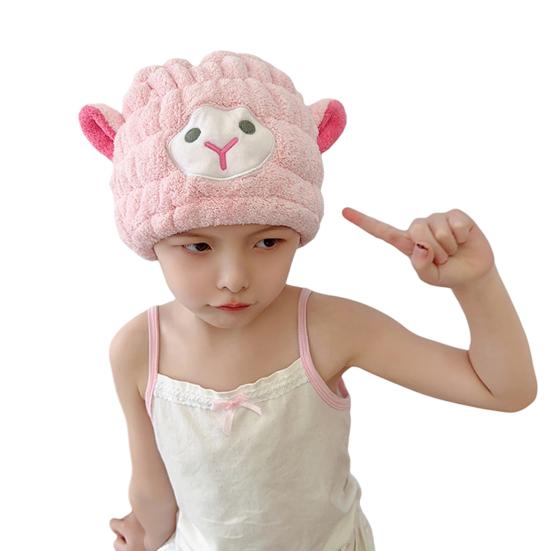 Hair Dry Hat Cartoon Quick-dry Strongly Absorbent Non-shedding Coral Fleece Cute Sheep Dry Hair Towel Bathroom Supplies