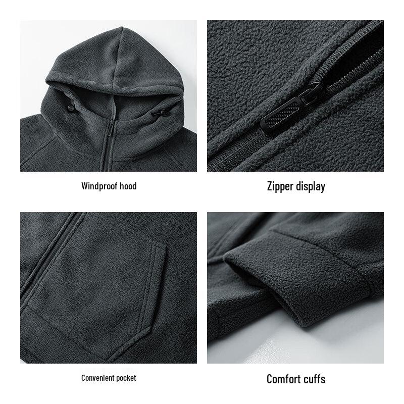 EASTERN CAMEL Unisex Verdickte Fleecejacke mit Kapuze