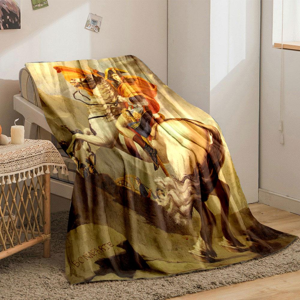 Napoleon Riding Horse Blanket bedroom Blanket for Livingroom Couch lunch break Soft throw for Friend's festival Gift