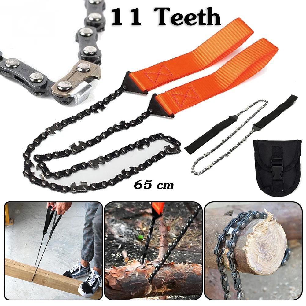

24 Inch Pocket Chain Saw Hand ChainSaw 65 Manganese Steel Outdoor Wood Cutting Chain Saw Emergency Camping Hiking Survival Tool Orange