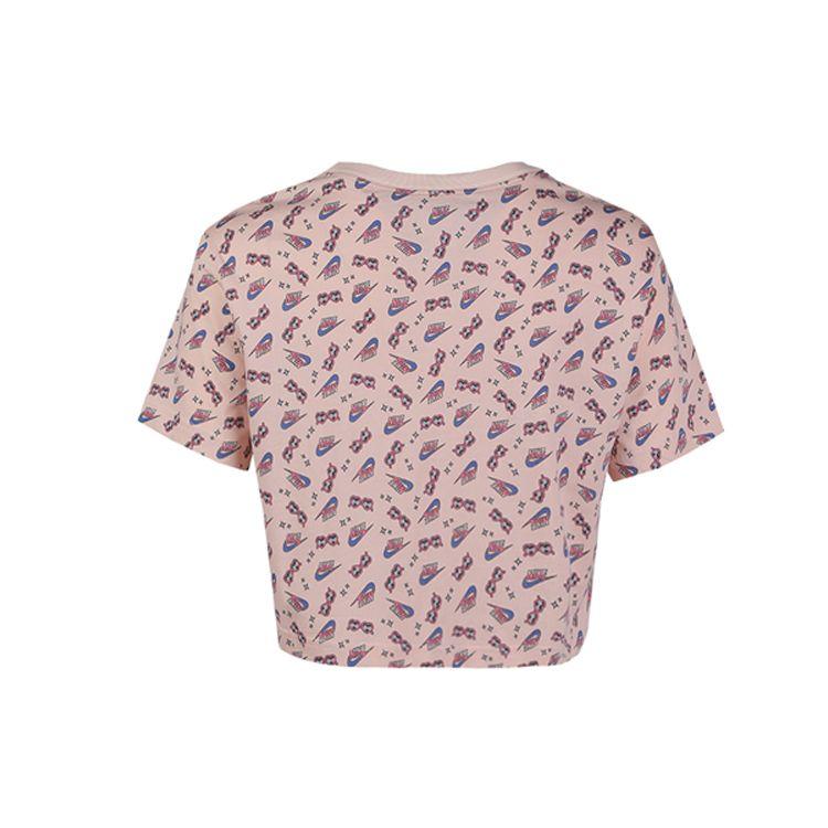 Nike T-shirt Sportif Court Imprimé All-Over Col Rond Femme Hauts Rose CU9698-664