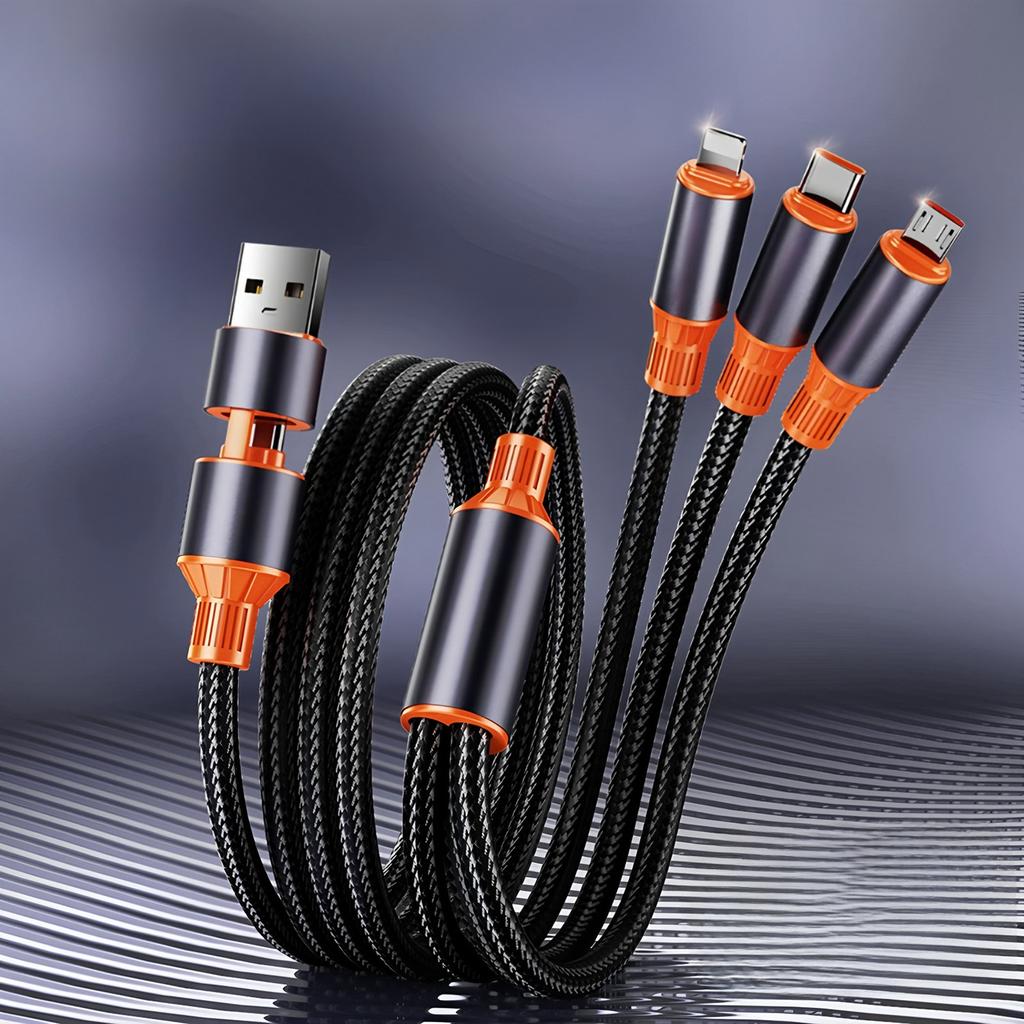 3 In 2 240W Fast Charge Cable Micro USB TypeC Mobile Phone Data Cable For iPhone Huawei OPPO Xiaomi Redmi Samsung Charging Cable
