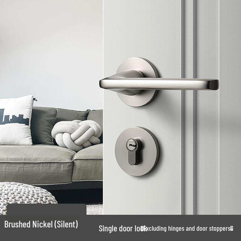 

BAGB Magnetic Silent Nickel-Brushed Indoor Door Handle for Bedrooms