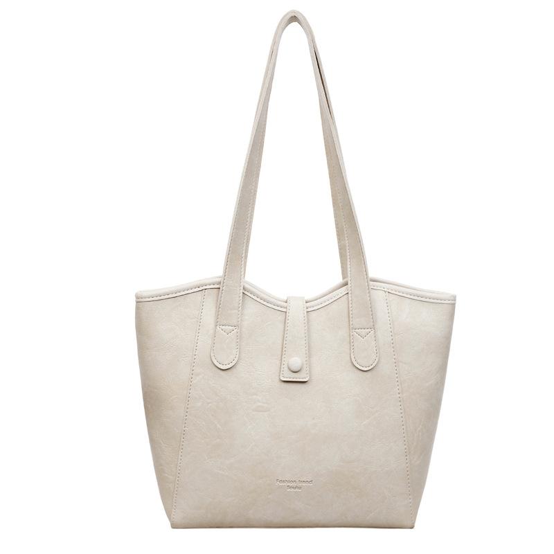 Classic Leather Tote Bag with Top Handle Large Capacity Everyday Fashion Shoulder Bag for Women