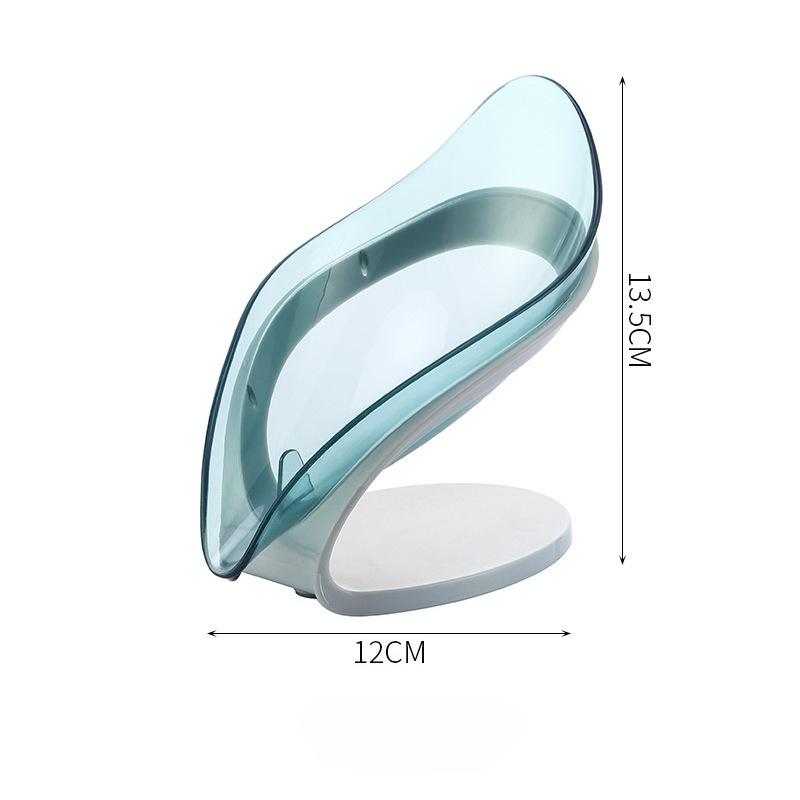 Bathroom Soap Holder Leaf Shape Dish Soap Kitchen Sponge Soap Box Storage Non-slip Drain Soap Case Container Bathroom Accessorie