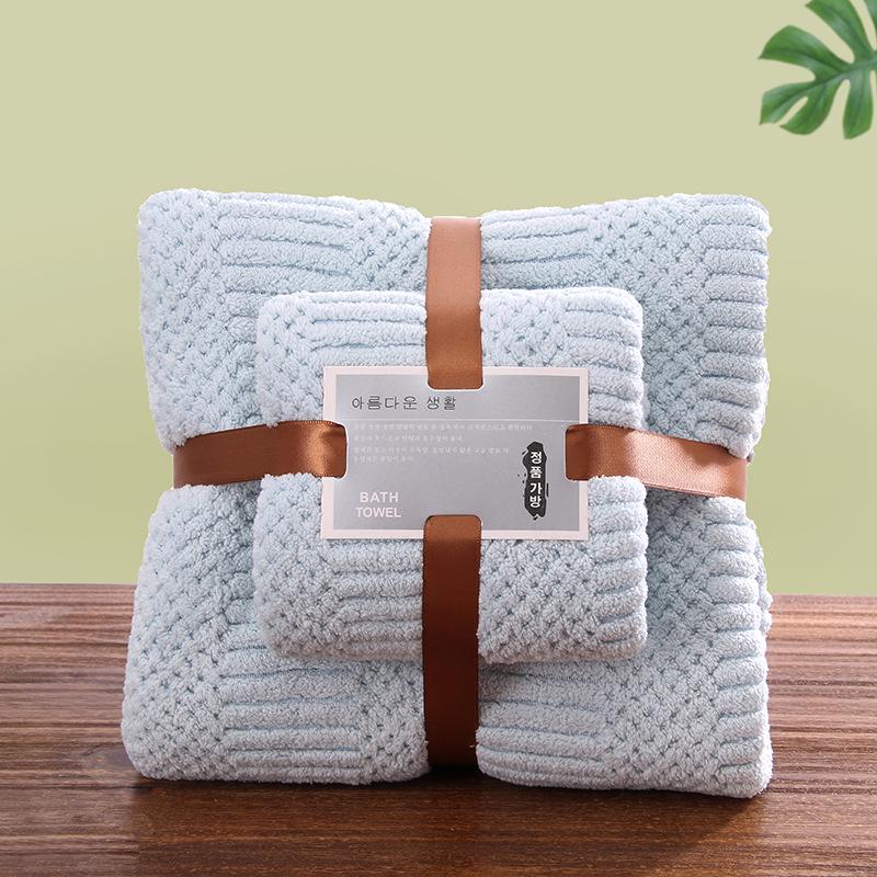 Coral Fleece Double-Sided Quick Dry Towels for Home - Mother-Child & Couple Set