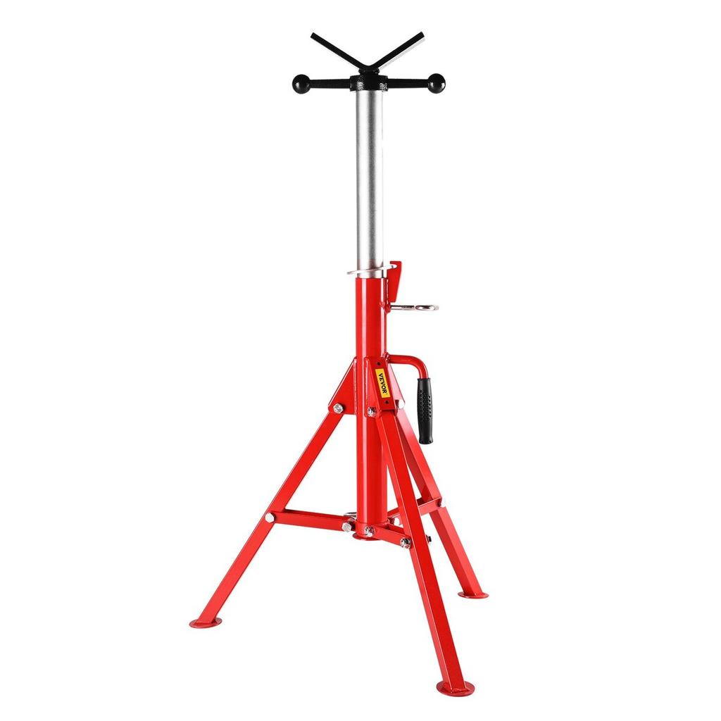 V Head Pipe Stand Adjustable Height 28-52 Inch 4500lbs/2 Tons Pipe Jack Stands Folding Portable High Folding Pipe Stand with V Head Fold A Trailer