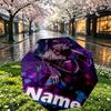 Custom Name Personalized Jinx Print Umbrella, Auto Open Close, 8‑Rib Sturdy Frame, Commute Camping Hiking Use, Birthday Gift