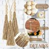 1/2/3Pcs Jute Tassel with 3 Wood Beads Natural Jute Rope Tassels Beaded Tassels for DIY Crafts Tassels Home Wedding Party Decor