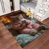 Cozy kitten using smartphone carpet Yoga living room room decor children's crawling mat doormat area rug games mat