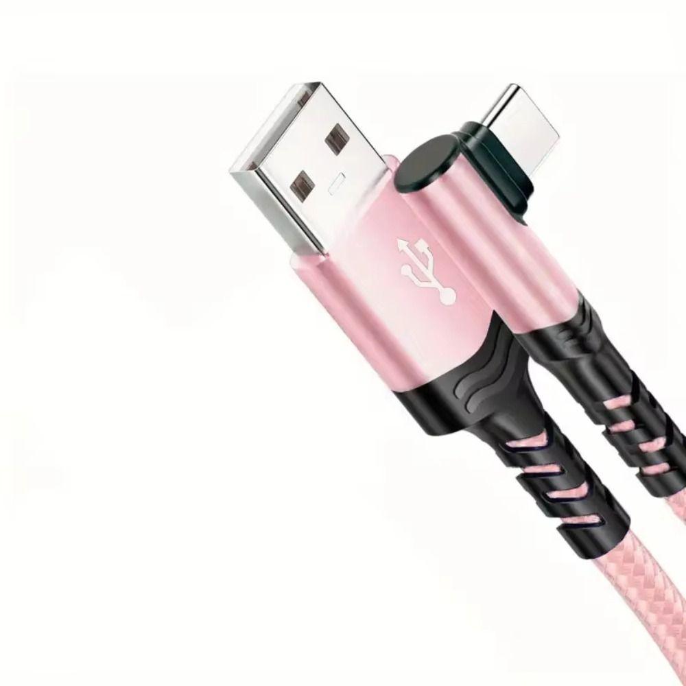 60W Power 90 Degree Elbow Cable 10Gbps Speed Nylon Braided Cable Fast Charging Cable Fast Charging