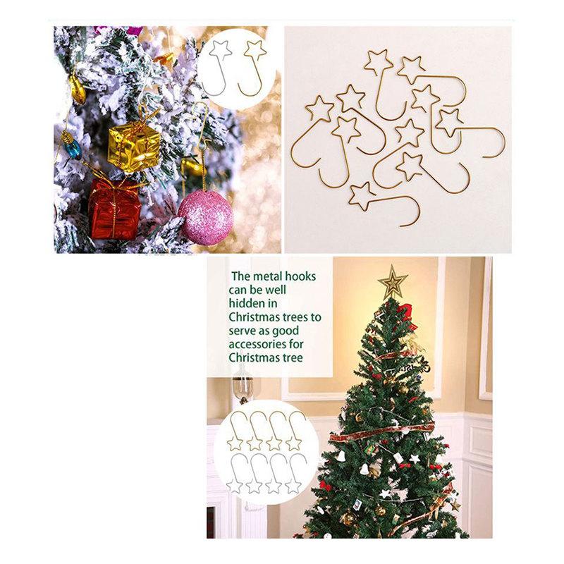 Star Shape Anti Rust Metal Wire Christmas Tree Hooks