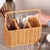 With Handle Utensil Storage Basket Large Capacity Woven Cutlery Organizer  Outdoor Camping