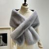 Warm Shawl Stage Evening Dress Bridal Cape Scarf Women's Autumn/winter Popular Faux Fox Fur Wrap