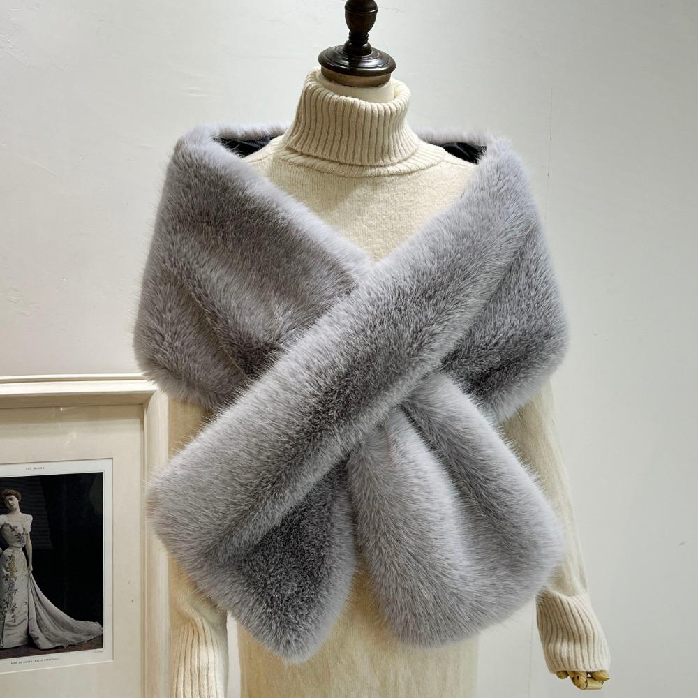 Warm Shawl Stage Evening Dress Bridal Cape Scarf Women's Autumn/winter Popular Faux Fox Fur Wrap