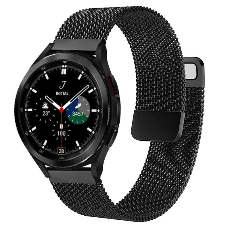 Compatible with Samsung Universal Watch45 & Huawei Watch3: Two-Section Milanese Stainless Steel Band, 20/22mm