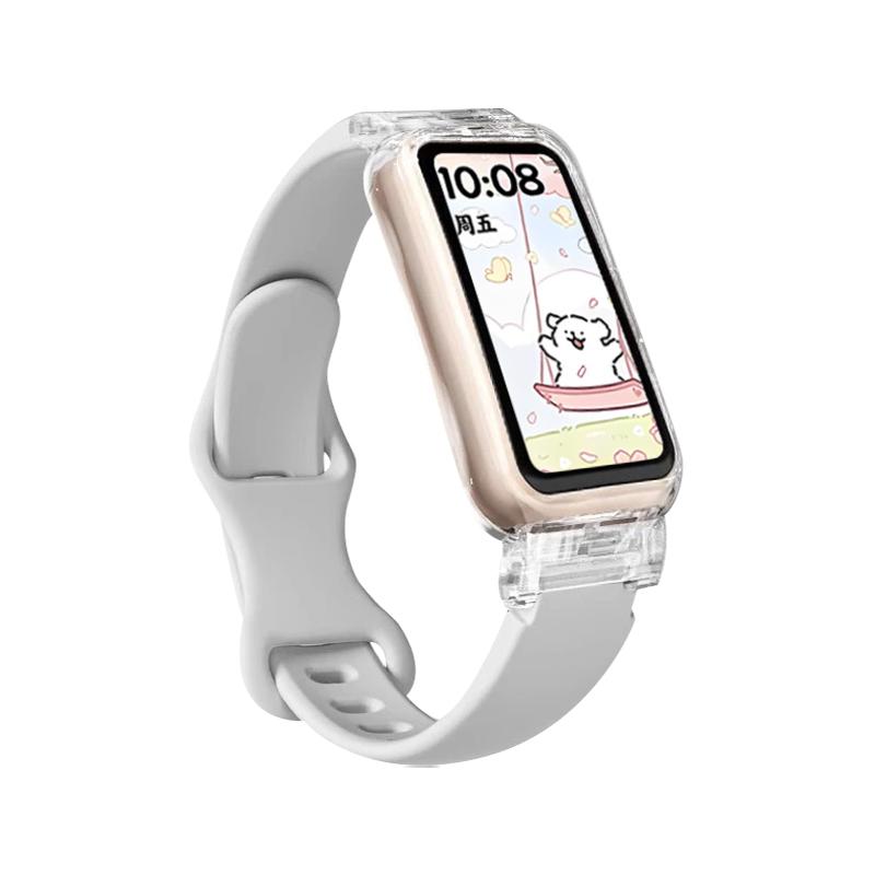 Transparente Hülle+Armband für Huawei Band 10/9/8 Zubehör Sport Silikonarmband pulseira correa für Huawei Band 10 9 NFC/8 NFC