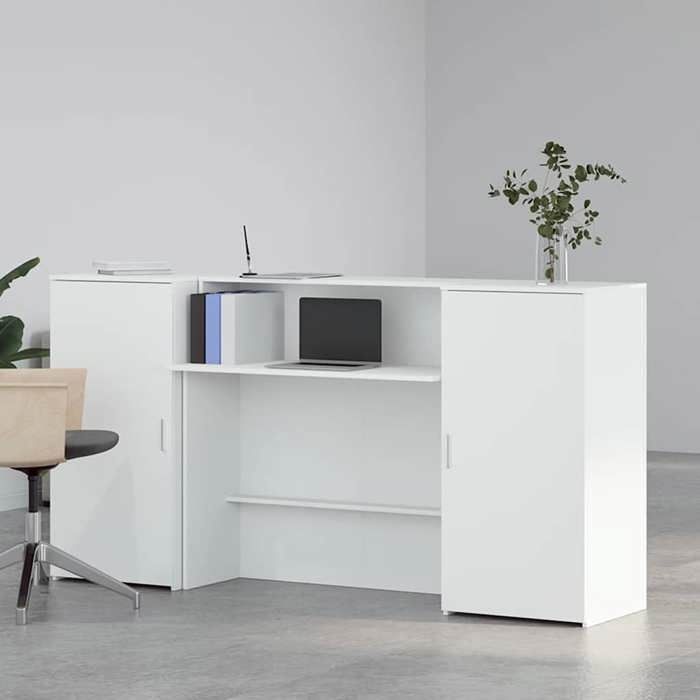 VidaXL Reception Desk White 200x50x103.5 Cm Engineered Wood, Reception Counter, Salon Reception, Counter of 3324214
