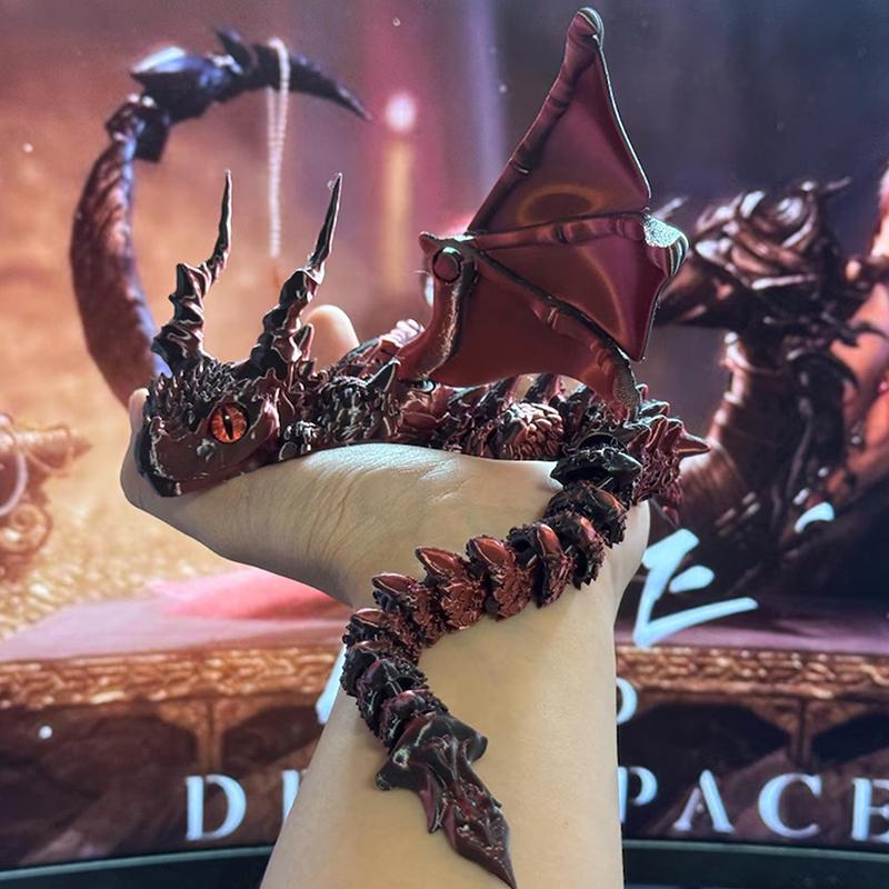 3D Printed Dragon With Wings Winged Carriage Dragon Figurine Art Deco Dragon Sculpture Tabletop Animal Theme Decor Gifts