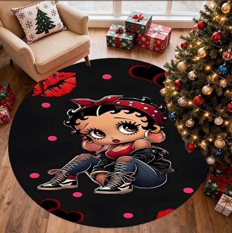 Sexy Doll Pattern Round Rug, Indoor/Outdoor Mat, for Picnic, Gameroom, Bedroom, Office, Living Room, Home Decor Carpet, Birthday Gift