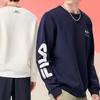 FILA Logo Print Sports Pullover Sweatshirt Men Tops Legion-Blue F11M149208FNV