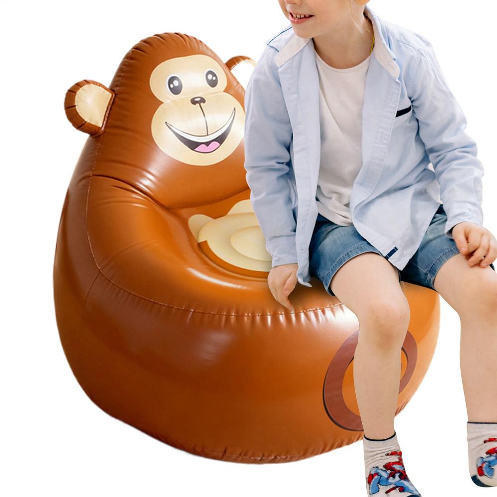 Inflatable Couch Foldable Animal Shape Seat Inflatable Sofa For Kids Camping Patio Beach Travel Indoor Backyard Garden