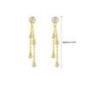 Tassel Drop Earrings Gold Color Zircon Earrings Light Luxury Accessories Dangling Earrings  Women
